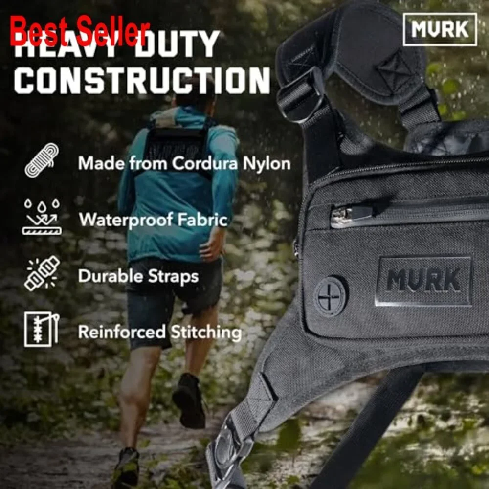 Water Resistant Cordura Nylon Running Vest Chest Pack with Reflective Detail